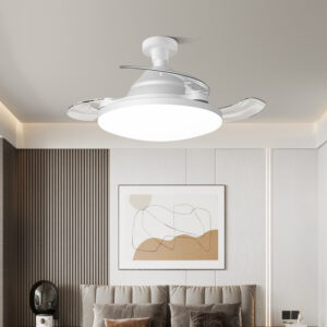 Concealed Retractable Fan luminária, Quiet E27, para quarto e sala de estar