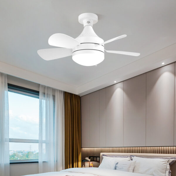 Remote LED teto Fan luminária, E27, Removable Blades, Three-cor dimerização