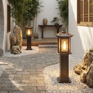 New Chinese Solar luminária de gramado, à prova d'água Courtyard e Garden Landscape luminária