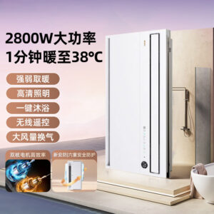 Dual-Motor Wind-Heating Bathroom Heater com Exhaust Fan e Night Display Remote
