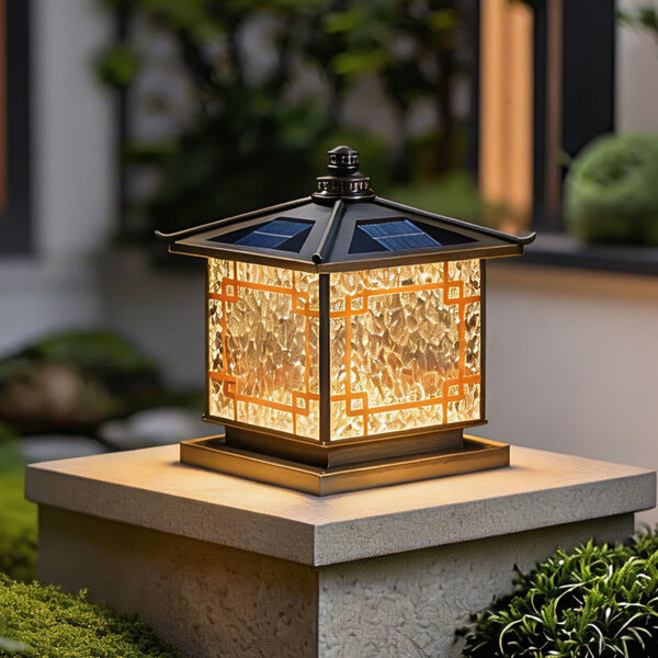 All-Copper Solar Post Top luminária para Garden Wall e Villa Gate