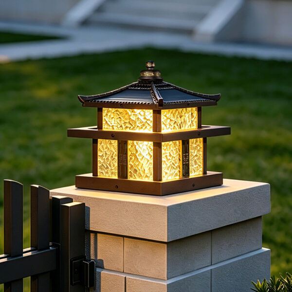 à prova d'água Solar Post Top luminária, moderno LED, para Villa Gate e Garden Wall