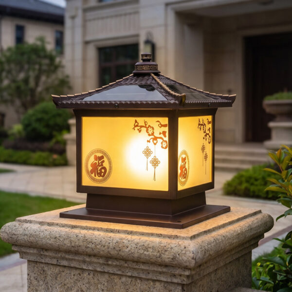 Solar Post Top luminária para Gate Columns, Villa Courtyard e Garden Wall