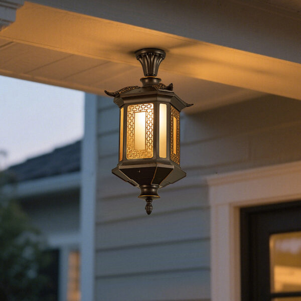 Outdoor Pendant Light, Waterproof, for Courtyard, Pavilion, Sunroom and Balcony