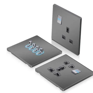 Stainless Steel retrô Double 2 Pin 4 Hole Electrical Wall Switch Sockets inteligente Life Customizable CE Certified 16A 10A à prova d'água