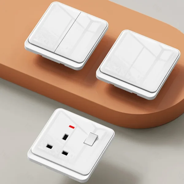 Wall Switches Manufacture OEM mais vendido moderno Design 1/2/3/4 Gang PC luminária Wall Switch tomada Universal Power Electric Plug