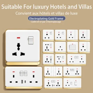 SASO GCC Certification Saudi Arabia Ghana Nigeria Kenya UK Sockets e Switches Electrical 1gang 2gang 3gang Switch tomada Set