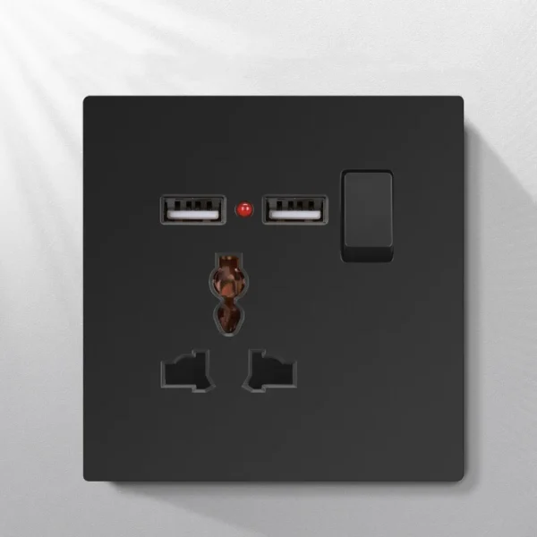 KAMANNI X7-4 10A Multifunctional inteligente Home Electric tomada EU Standard plástico Panel Extension tomada 2 AC Outlets 2 USB 2