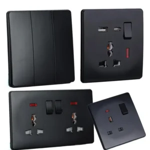 UK 10A 4 Gang Electric Wall luminária Switch tomada 220V retrô inteligente Life Multifunctional 2 USB Type C portas preto White Gold Gray