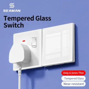 UK durável retrô moderno tomada de parede luminária Switches Tempered Glass 2 Outlets 2 USB portas instalação fácil British Standard Plug