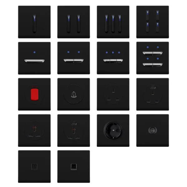 86 Type Universal retrô à prova d'água Wall Switch Led 16a 4 Gang 1way 2 Way PC Piano Key luminária Electrical Switches Indicator