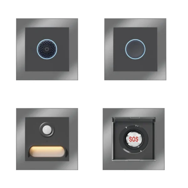 Hospital Laboratory Entrance Exit Control Automatic Door Induction Foot Pedal Switch Motion Sensor alumínio durável