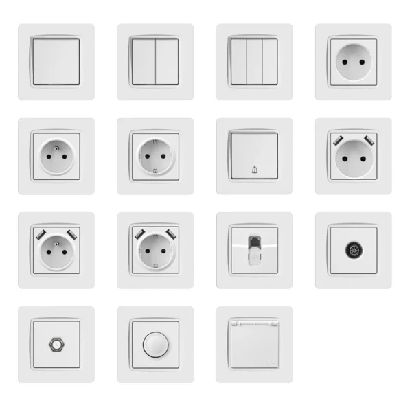 High Quality retrô durável moderno French tomada de parede EU Electric 16A 250V plástico Outlets para Gold