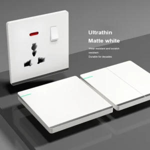 Ultrathin Matte preto Panel 86 estilo 5 Hole industrial Household Concealed USB Type C Charging Wall Switch tomada 16A Electrical