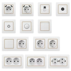 Pc Face Panel 2 Gang 2 Way retrô durável Wall Switch Surface Mounted Terminal luminária Switch Panel Electrical Equipment Switches
