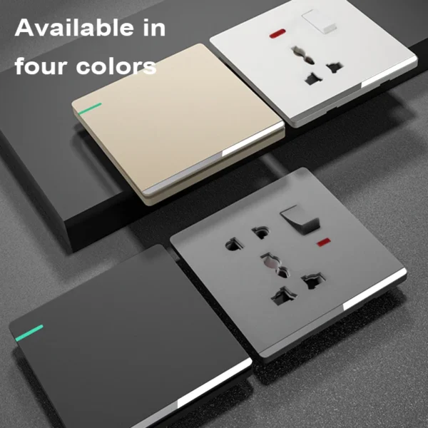 2025 Ultra-thin à prova d'água Double Pole Acrylic Panel Switch tomada com Type C Charging 20A High Power British