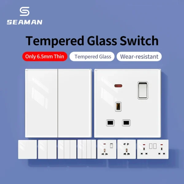 Universal 2-tomada USB 2 portas Silver Tempered Glass tomada de parede 110-250V UK 15A 2-Way luminária Switch retrô