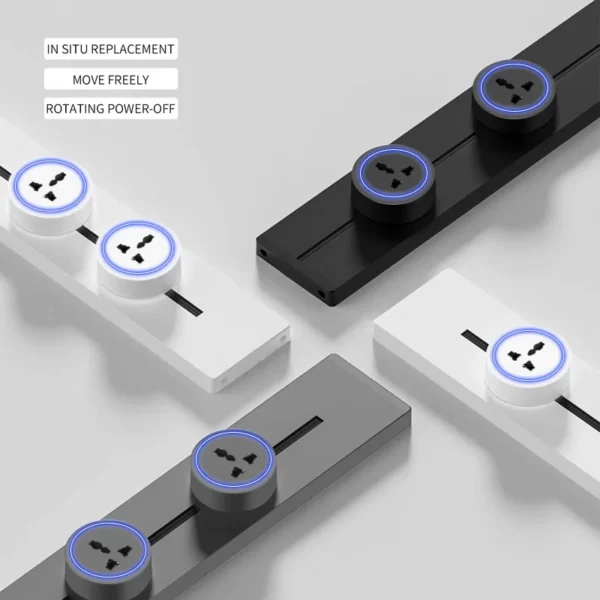 New Arrival alumínio Power Track tomada com UK/US/EU Removable 13A USB Type C Universal tomada para parede residencial Electrical tomada