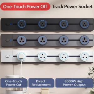 Home cozinha Wall Surface Mounted Adaptors Movable Rail Electric tomada EU UK Plug 8000W High Power Track tomada System