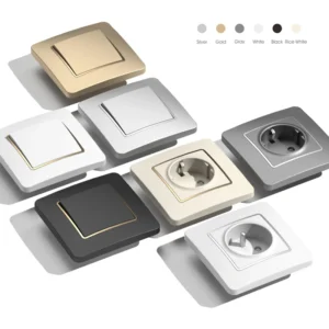 Best Selling EU Germany French Standard Gold Power Socket USB Type C Port Electric Wall Light Switches Plastic Retro