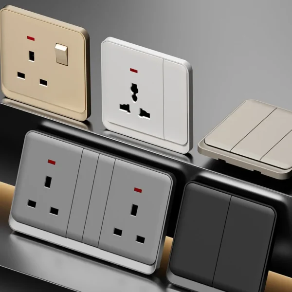 High Quality Wall Mounted Electrical Switch tomada tomada porta Plug tomada Universal UK British Standard Wall Switch Sockets