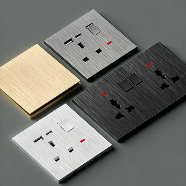 PC Brushed Silver 86 Type Universal tomada de parede fábrica Good Quality Switch tomada Electric Wall Switches