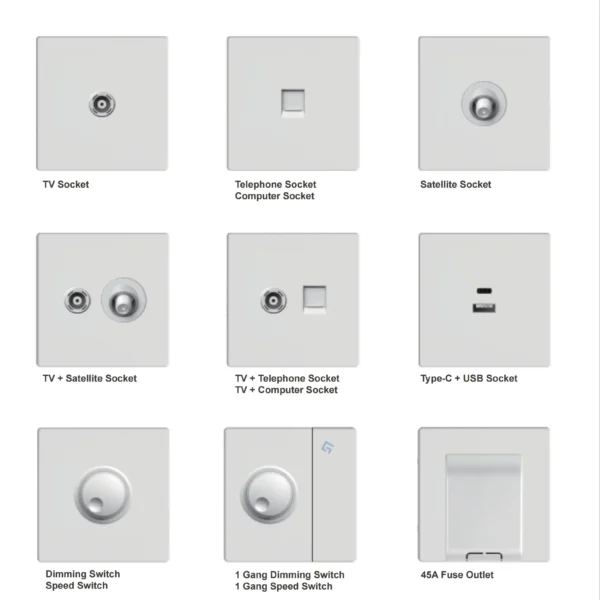 Ultrathin White 220V-250V European Standard Television Sockets 13A industrial Power Satellite TV porta tomada 2 Outlets Hospital