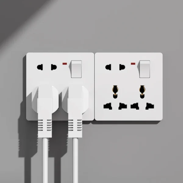 White China 8-pin tomada de parede com 4 Outlets 2 USB-A & 2 USB-C portas 13A durável Multifunctional International tomada
