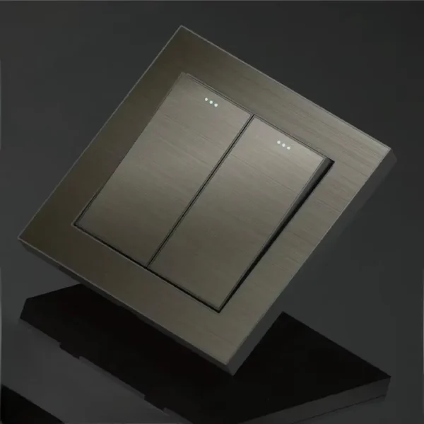 Stainless Steel 4-Way Touch Panel retrô tomada de parede tomada com 2 USB a e 2 Type C portas