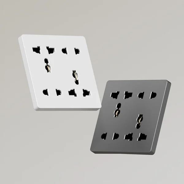 moderno Universal Switches Sockets PC UK 13A Wall luminária Switches Electrical cozinha Wall Sockets Double 3-Pin 5-Pin 4 Outlets 2