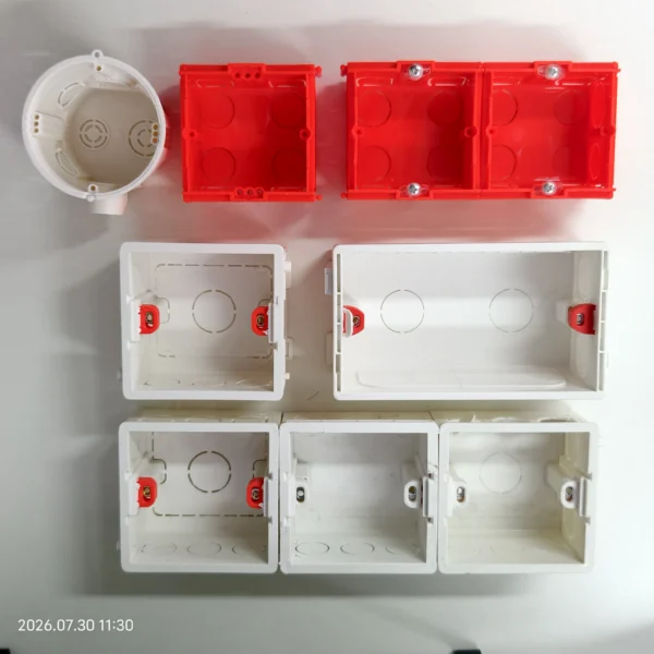 86 ajustável International Bottom Box, Wall Switch tomada Back Box Internal Mounting Box, Electrical tomada e Accessories