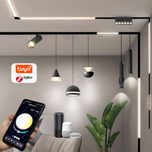 New Design Tuya App inteligente Led Track luminárias magnético 48v linear magnético luminária Track comercial teto System Rail iluminação