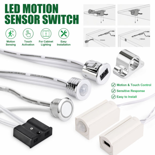 SMD Dupont porta interno Furniture Motion Sensor Switch para cozinha Closet Wardrobe Cabinet luminárias