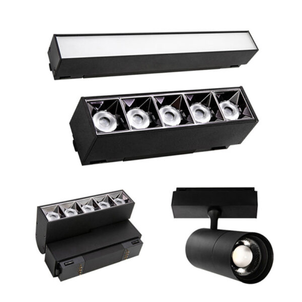 Indoor Lighting Ceiling Surface Recessed Led Magnetic Track Light 48v Led Track Rail Lighting System
