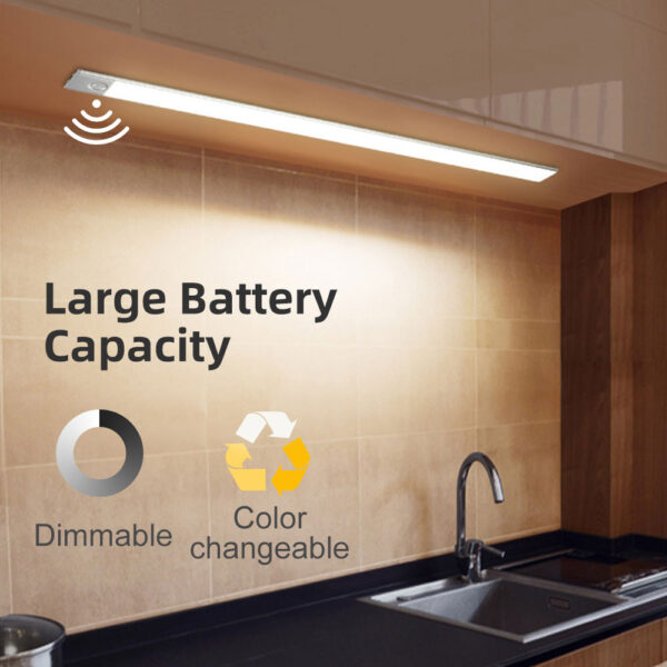 recarregável Motion Detector Under cozinha Cabinet iluminação restaurante Motion Sensor dimerizável Led Cabinet luminária