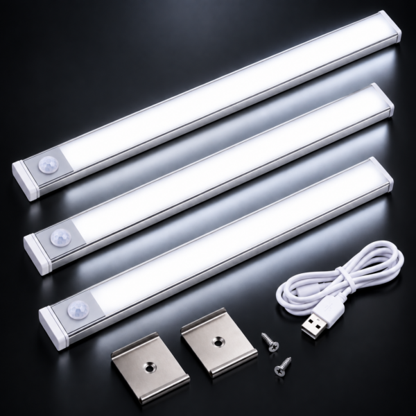 nórdico recarregável inteligente Shelf Stairs iluminação Motion Sensor Wardrobe Showcase Led Cabinet luminárias