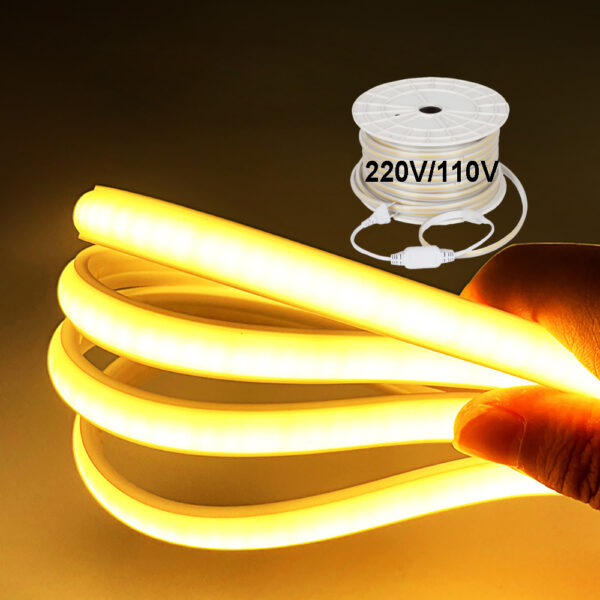 High Voltage Led Strip 110v Led Strip IP65 à prova d'água Cob Led Strip 220v 3000K 4000K 6000K para iluminação externa