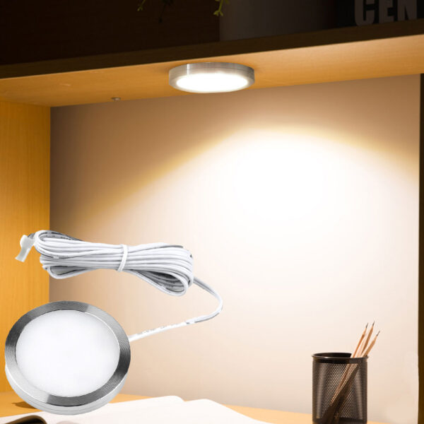 interno Night iluminação RV redondo Under Cabinet luminárias 12V Led Puck luminária para Closet Shelf cozinha