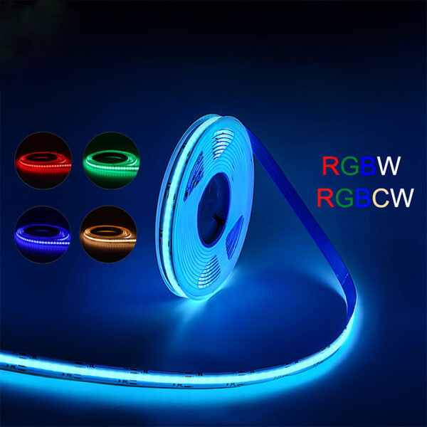 High Density 24V fita LED Cob Tape 5m/roll flexível RGB RGBW inteligente COB LED Strip Luz De Tira Led