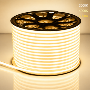 220V High Voltage COB fita LED 100M Roll IP65 à prova d'água Cuttable flexível fita LED para área externa teto Garden iluminação