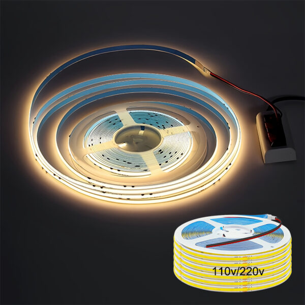 ShenZhen 110v 240leds Led Strip Driverless 296leds Led flexível Tape Cuttable Cob luminária 3000k 4000k 6000k Cob Led Strips 220v