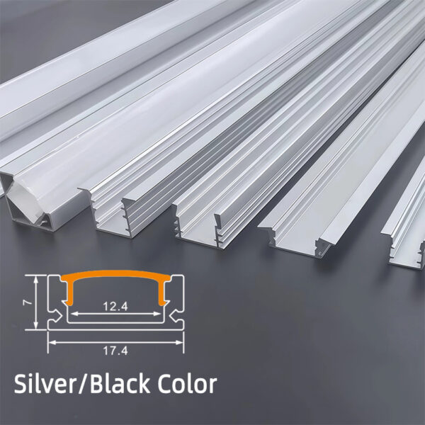 High Quality Led Profile luminária preto Channel embutido Led alumínio Profiles Perfiles De Aluminio para Led Strips
