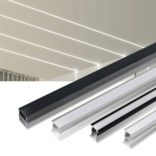 High Quality LED Recessed 1M 2M 3M LED Aluminum Profile Plaster Channel Perfil Aluminio Tira Led for LED Strip Light
