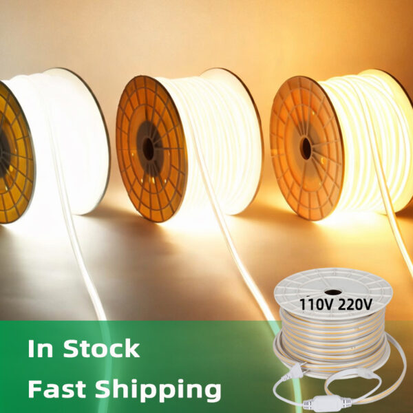 atacado COB 110V 220V IP65 3000k 4000k 6000k Cob Led Strip externo IP65 flexível Cob Led luminária Strip 110V Tira De Luz Led