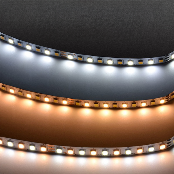 2835 Double cor White Led flexível Tape 3000K to 6000K CCT ajustável 8mm 2835 SMD fita LED