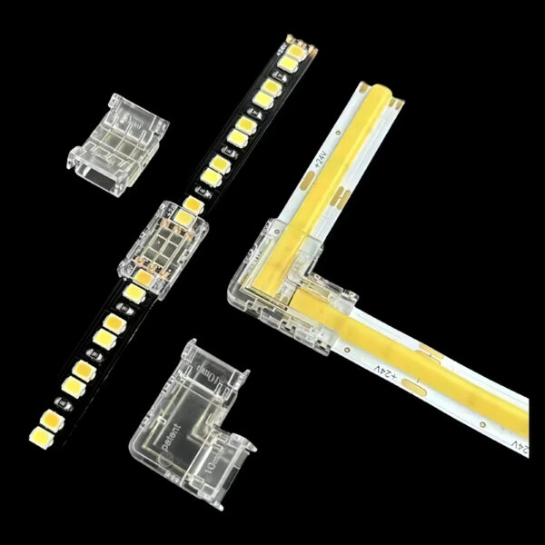 fábrica atacado Cob CCT Led Strip L-type Connector para luminária Cob Led Strip Connectors