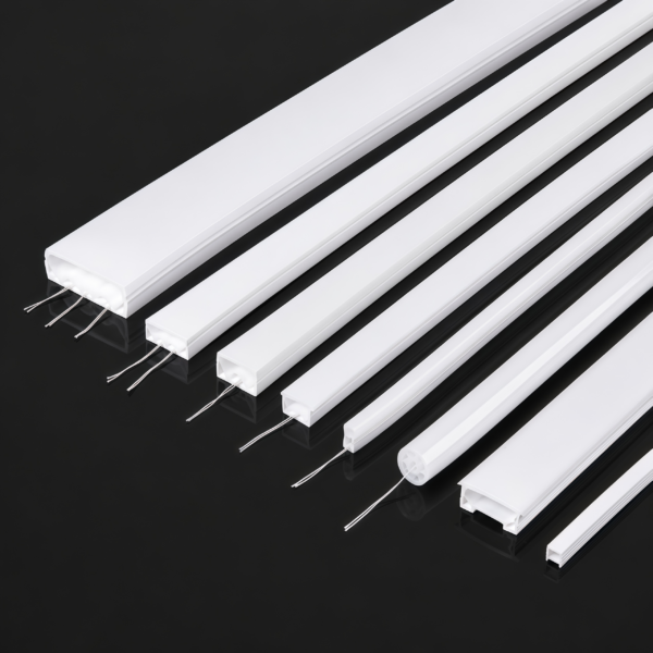 Customized flexível Silicone Led Profile Channel White IP67 embutido Neon Silicone Tube para Led Strip