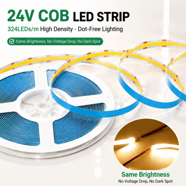 Cob Led Strip Manufacturer 324led Flex 24v flexível Tape luminárias 3000k/4000k/6500k Cob fita LED