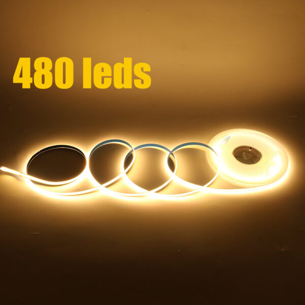6500k Cob Led Strip 324led Ce Rohs 24v Soft flexível Tape luminária 10m/roll Warm Cold White Cob Strips luminárias