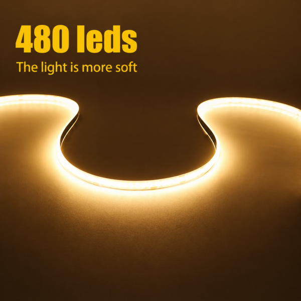 480led Ce Rohs 12v flexível Cob Led Strip 3000k 4000k 6500k sob medida cor 8mm Cinta De Luz Led 24v Tape luminárias